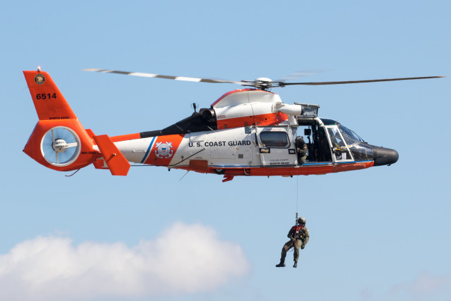 Обои картинки фото mh-65 dolphin, авиация, вертолёты, вертушка