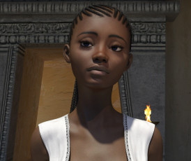 Картинка 3д+графика портрет+ portraits девушка взгляд фон