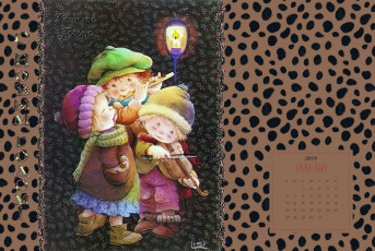 Картинка календари праздники +салюты песня дети фонарь скрипка мальчик девочка