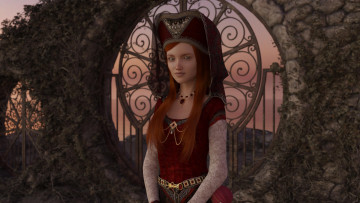 Картинка 3д+графика люди+ people девушка взгляд фон