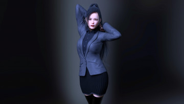 Картинка 3д+графика люди+ people девушка взгляд фон