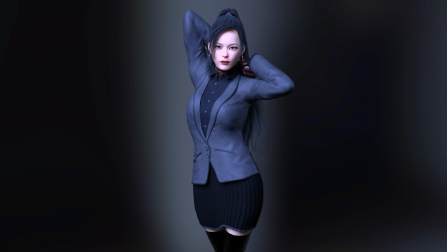 Обои картинки фото 3д графика, люди , people, девушка, взгляд, фон