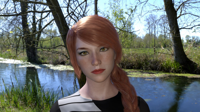 Обои картинки фото 3д графика, портрет , portraits, девушка, взгляд, фон