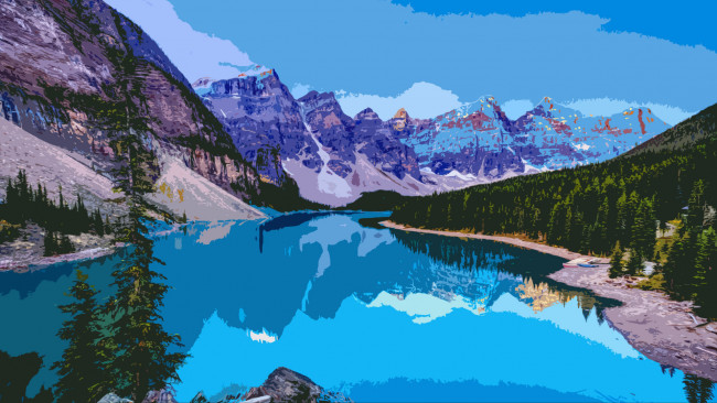 Обои картинки фото векторная графика, природа , nature, долина, десяти, пиков