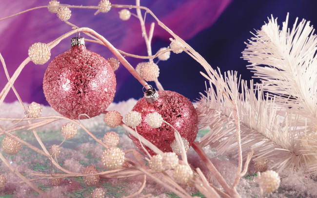 Обои картинки фото праздничные, украшения, ветки, шарики