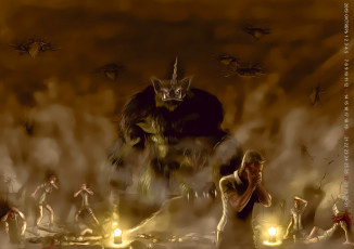 Картинка календари фэнтези люди существо рог клыки человек удушье calendar 2019