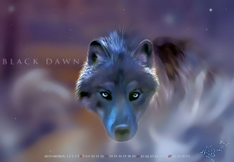 Картинка календари рисованные +векторная+графика морда волк взгляд животное хищник calendar 2019