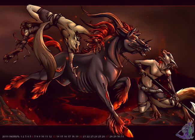 Обои картинки фото календари, фэнтези, животное, существо, лошадь, конь, calendar, 2019