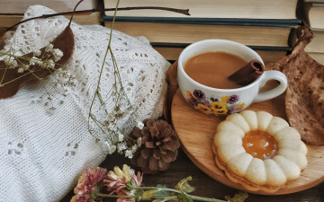 Картинка еда кофе +кофейные+зёрна корица печенье