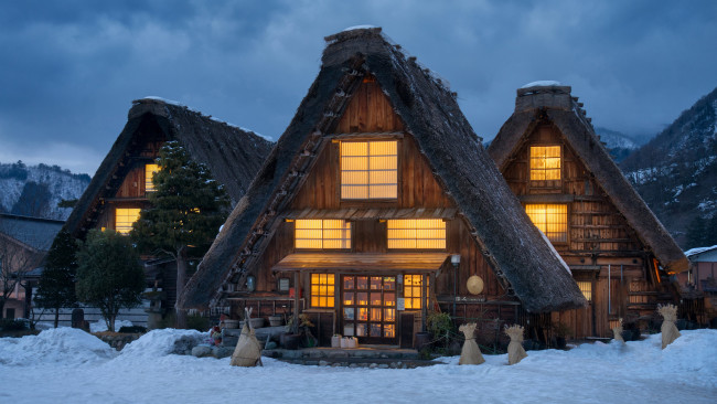 Обои картинки фото города, - здания,  дома, село, сиракава, япония