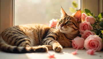 Картинка 3д+графика животные+ animals кот кошка