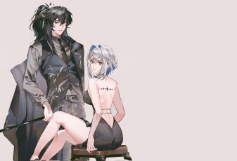 обоя аниме, wuthering waves, парень, девушка