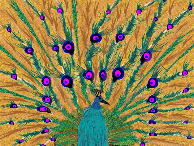 Обои картинки фото рисованные, животные, птицы, павлины