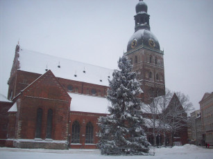 Картинка рига домская площадь города латвия