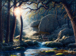 Картинка рисованные животные олени dennis schmidt