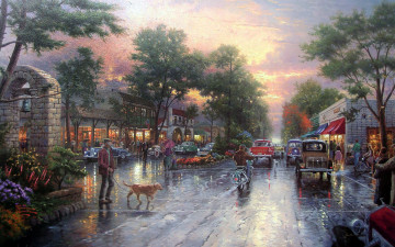 Картинка thomas kinkade рисованные город