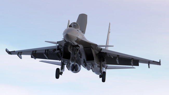 Обои картинки фото sukhoi, su, 33, авиация, 3д, рисованые, graphic, посадка, истребитель, механизация
