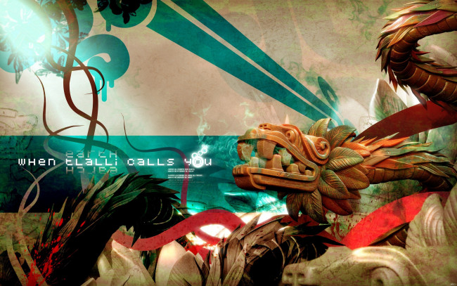 Обои картинки фото дракон, майя, векторная, графика, полосы