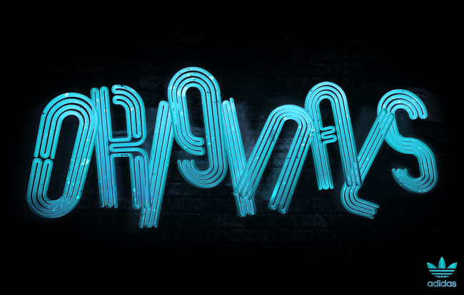 Обои картинки фото бренды, adidas, адидас, original, синий, неон, логотип