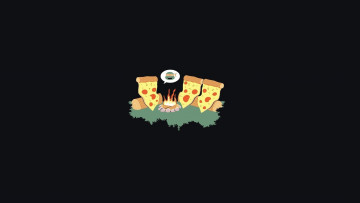 Картинка рисованные минимализм пицца юмор арт black