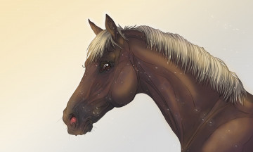 Картинка рисованные животные +лошади лошадь