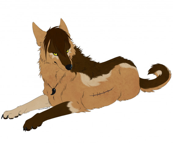 Обои картинки фото рисованные, животные,  сказочные,  мифические, собака