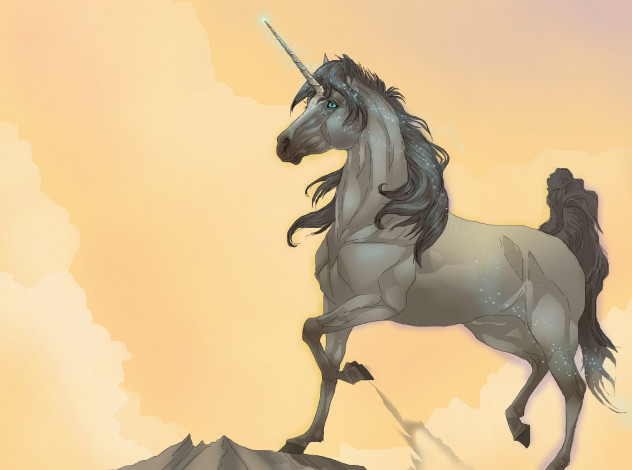 Обои картинки фото рисованные, животные,  сказочные,  мифические, единорог
