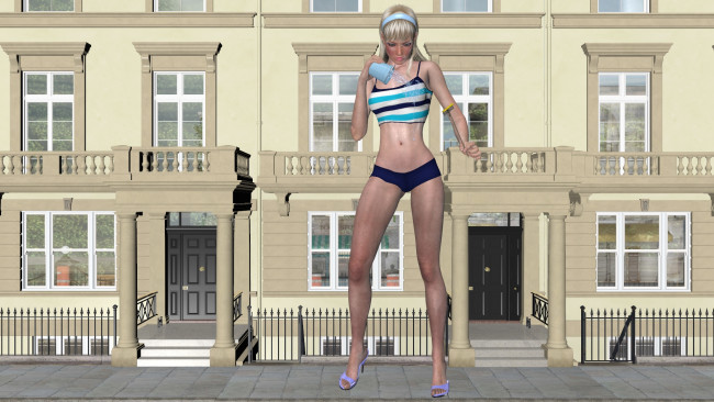 Обои картинки фото 3д графика, people , люди, девушка, дом, чашка, вода