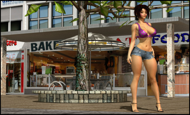 Обои картинки фото 3д графика, people , люди, шорты, девушка