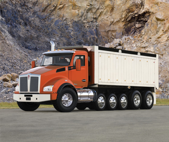 Обои картинки фото kenworth - t880 dump, автомобили, kenworth, тягач, седельный, грузовик, тяжелый