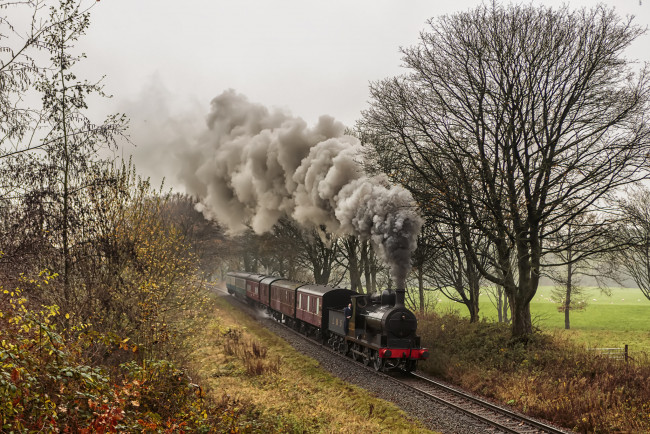 Обои картинки фото техника, паровозы, паровоз, дорога, железная