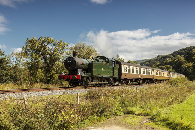 Обои картинки фото техника, паровозы, паровоз, дорога, железная