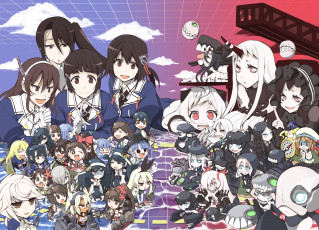 Картинка аниме kantai+collection девочки kantai collection