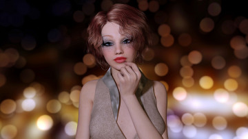 Картинка 3д+графика люди+ people фон взгляд девушка