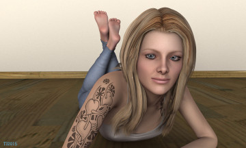 Картинка 3д+графика люди+ people девушка фон взгляд