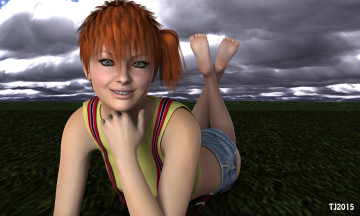 Картинка 3д+графика люди+ people девушка взгляд фон