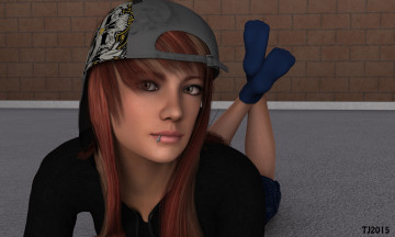 Картинка 3д+графика люди+ people девушка взгляд фон