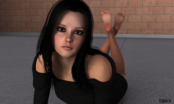 Картинка 3д+графика люди+ people взгляд фон девушка