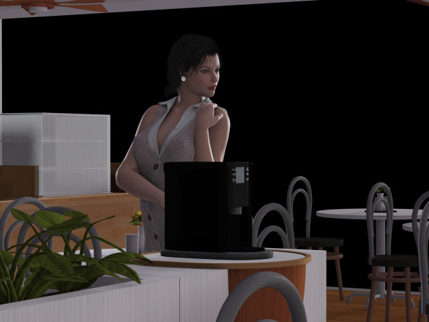 Обои картинки фото 3д графика, люди , people, фон, взгляд, девушка