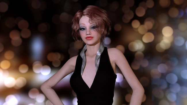 Обои картинки фото 3д графика, люди , people, фон, взгляд, девушка