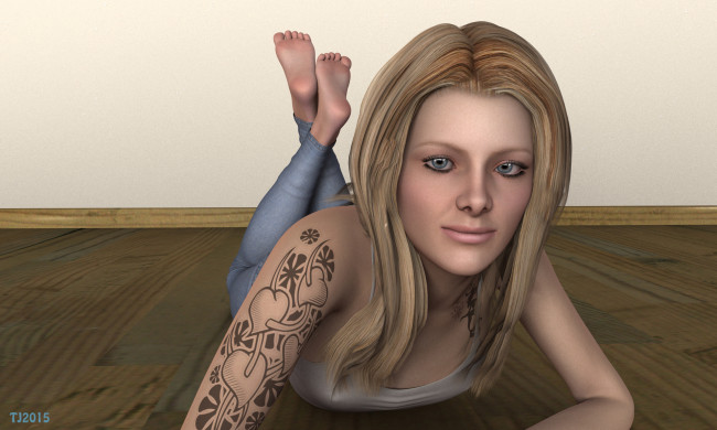 Обои картинки фото 3д графика, люди , people, девушка, фон, взгляд