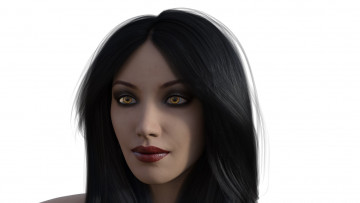 Картинка 3д+графика портрет+ portraits фон взгляд девушки