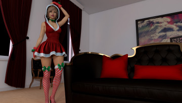 Картинка 3д+графика праздники+ holidays фон взгляд девушка