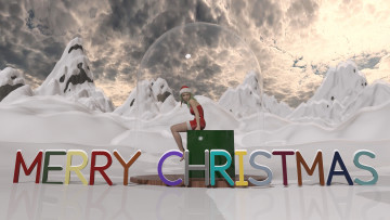 Картинка 3д+графика праздники+ holidays взгляд девушка фон