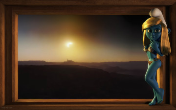 обоя 3д графика, ___, взгляд, девушка, фон