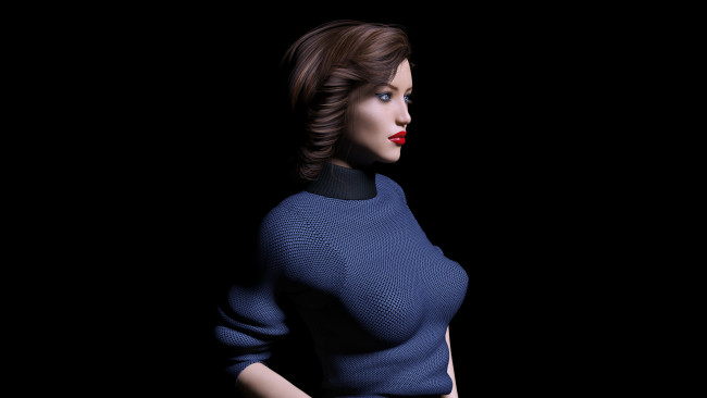 Обои картинки фото 3д графика, люди , people, взгляд, девушка, фон