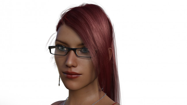 Обои картинки фото 3д графика, портрет , portraits, девушка, фон, взгляд