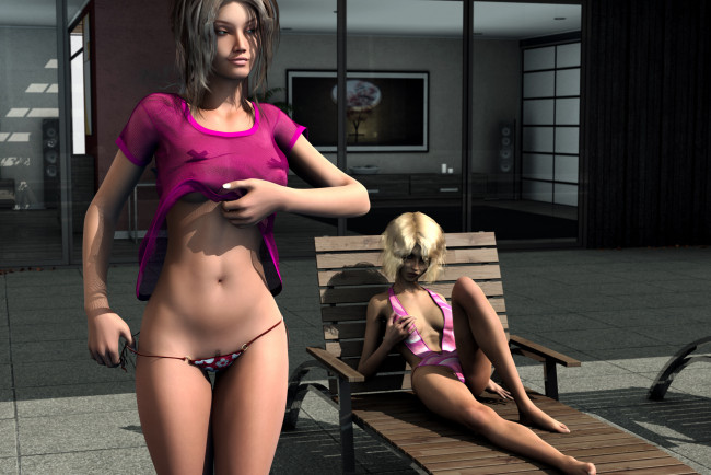 Обои картинки фото 3д графика, люди , people, фон, девушки, взгляд