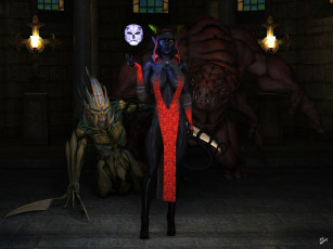 Картинка 3д+графика существа+ creatures фон взгляд девушка