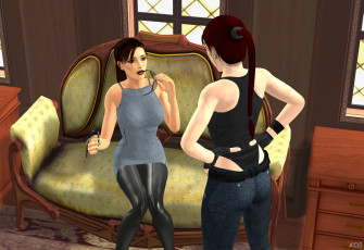 Картинка 3д+графика люди+ people девушки взгляд фон